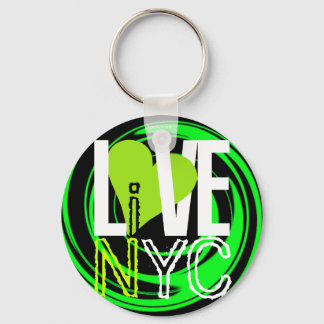 Love NYC Live In NYC Keychain Green