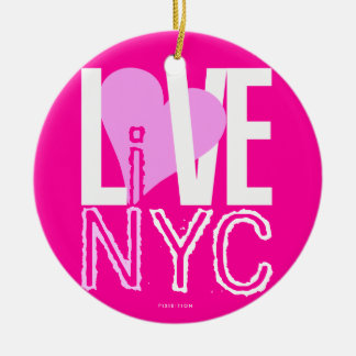 Love NYC Live In NYC Ornament Pink Orange
