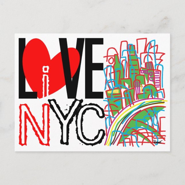 Love NYC & Live In NYC Postcard (Front)