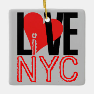 Love NYC Live In NYC Square Ornament