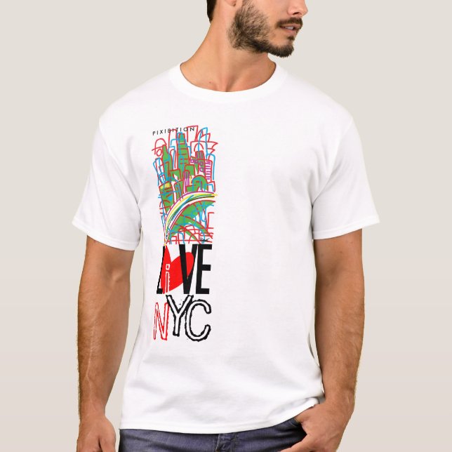 Love NYC & Live In NYC Vertical T-Shirt 2A (Front)