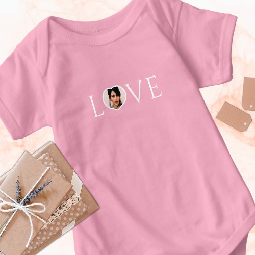  Love O is custom heart photo Faux gold   T_Shirt Baby Bodysuit