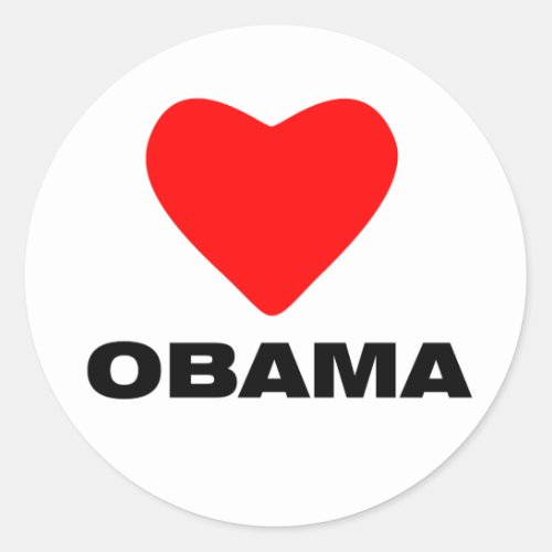 Love Obama Classic Round Sticker