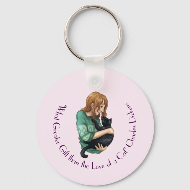 "Love of a Cat" Key Ring (Front)