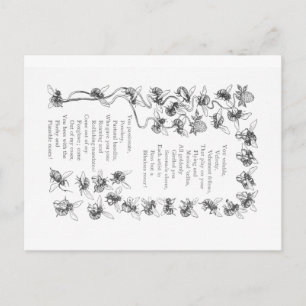 Love of Bees - Vintage Image and Poem Postcard