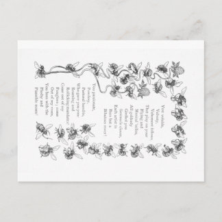 Love of Bees - Vintage Image and Poem Postcard