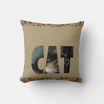 Love Of Cats Paw Print Kitty Love Throw Pillow by CricketDiane at Zazzle