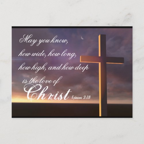 Love of Christ Bible Verse and Cross Postcard