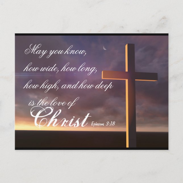 Love of Christ Bible Verse and Cross Postcard (Front)