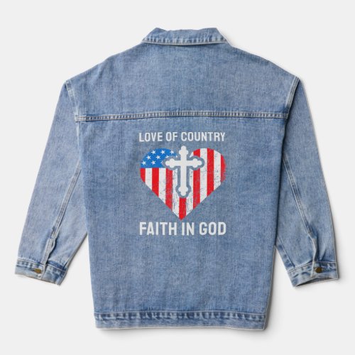 Love Of Country Faith In God  Denim Jacket