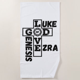 Love Of God Biblical Crossword Beach Towel