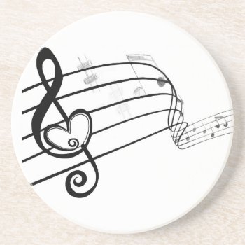 Love Of Music Sandstone Coaster by Letter_Art at Zazzle