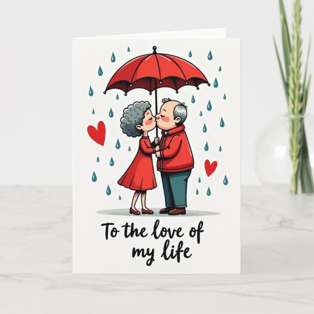 Love Of My Life Romantic Kiss Card (Front)