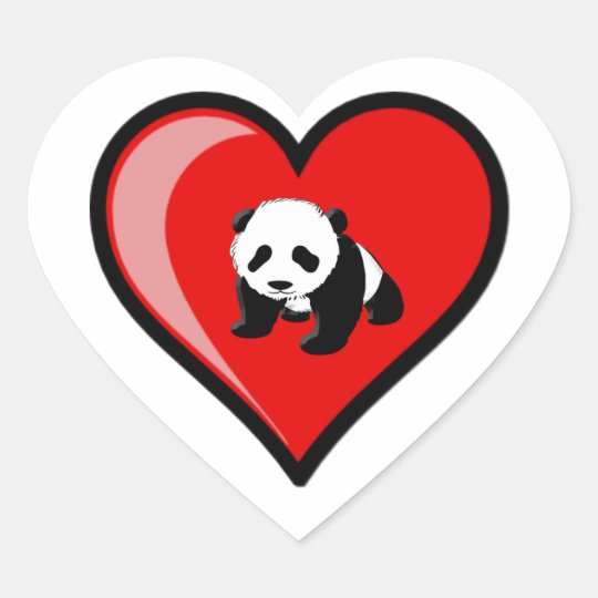 love of Panda Heart Sticker