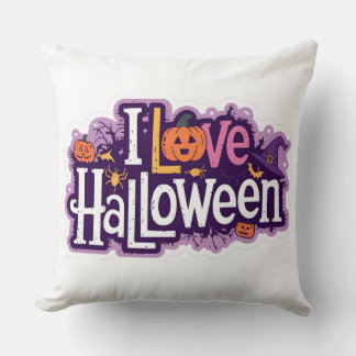 Love of Pink Halloween Throw Pillow: Festive New M Throw Pillow