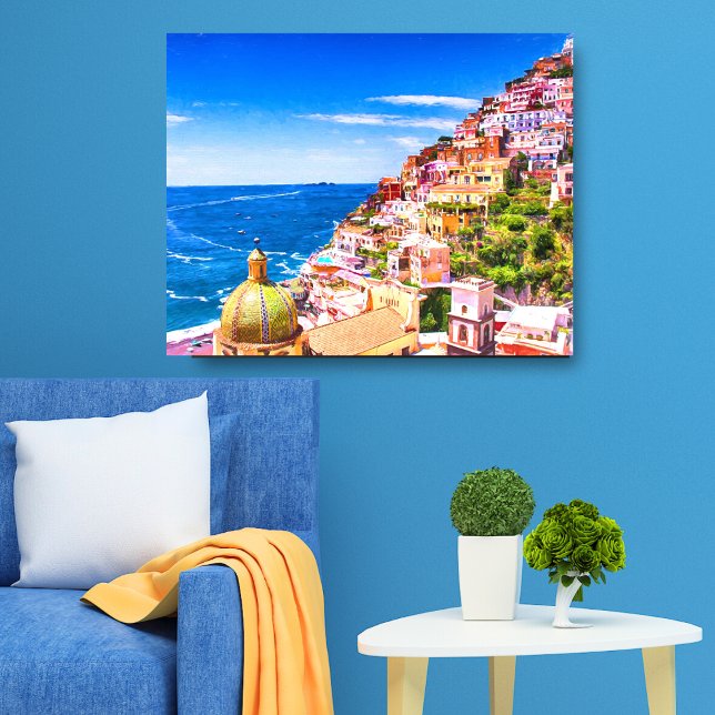 Love Of Positano Italy Wrapped Canvas Print (Decorate your walls with this beautiful oceanscape. )