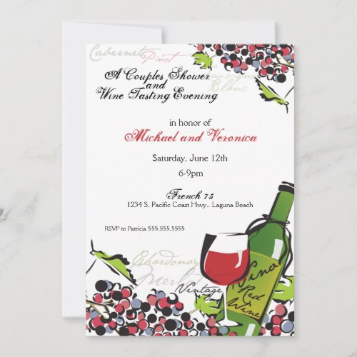 Love of Wine and Grape Invitation