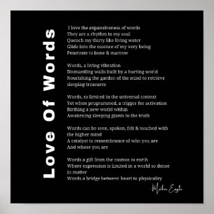 Love Of Words poem poetry wall art poster black
