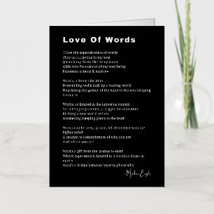 Love Of Words writer poem poetry Foil Greeting Card