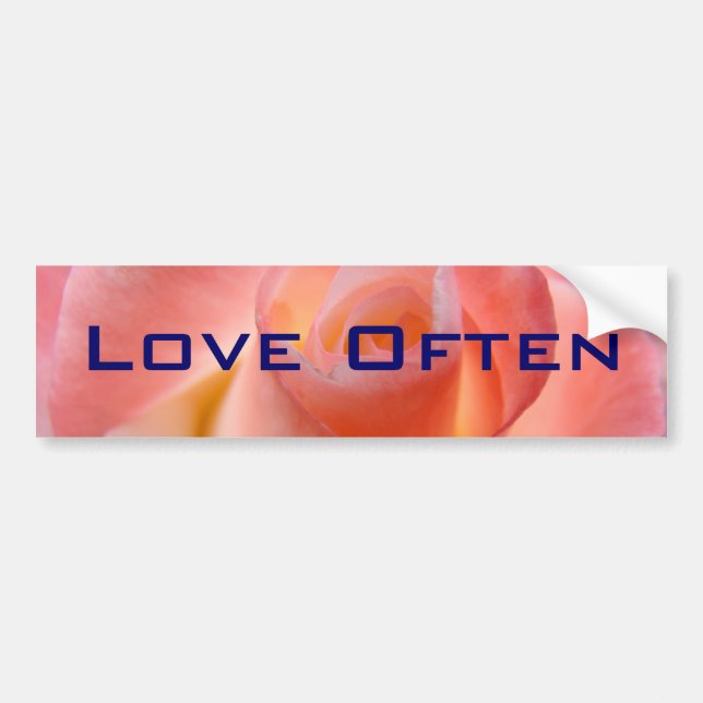 LOVE OFTEN bumper stickers Pink Rose Flower (Front)