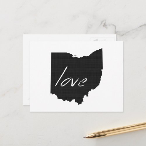 Love Ohio Map Shaped Antique Black Chalkboard Postcard