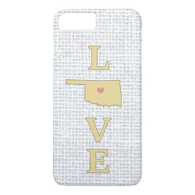 LOVE Oklahoma State Map moveable heart Case-Mate iPhone Case (Back)