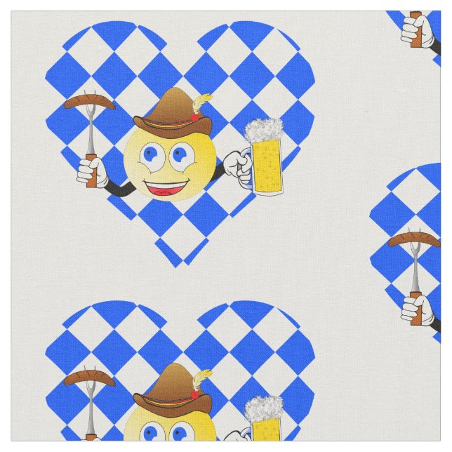 love oktoberfest emoji fabric (Close Up)