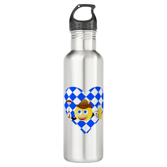 love oktoberfest emoji stainless steel water bottle (Front)