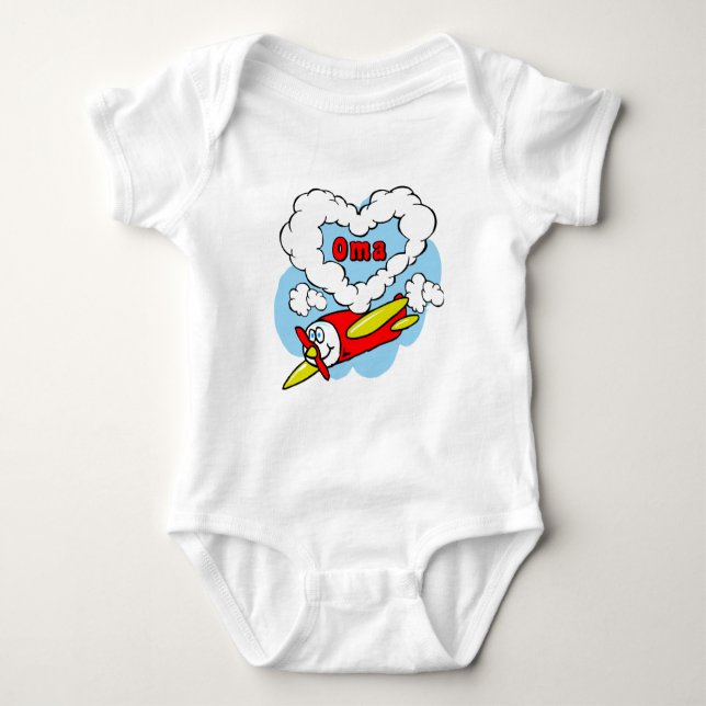 Love Oma Kids Airplane Baby Bodysuit (Front)