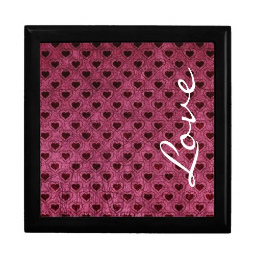 Love on a Dark Hearts Grunge Pattern Gift Box
