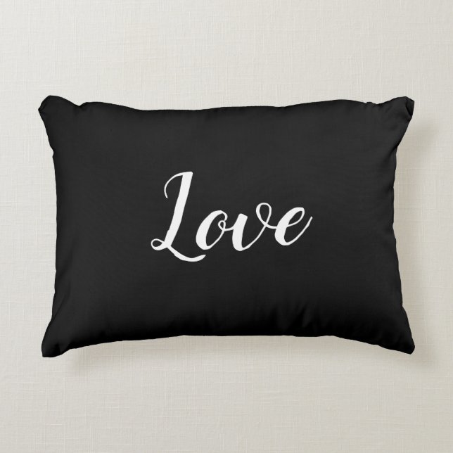"Love" on Black & White Accent Pillow (Front)