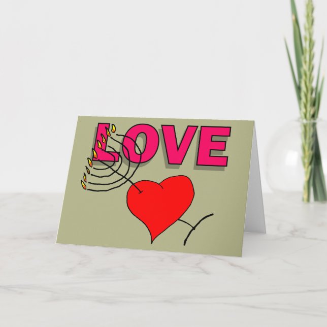 Love on Chanukah 101 Holiday Card (Front)
