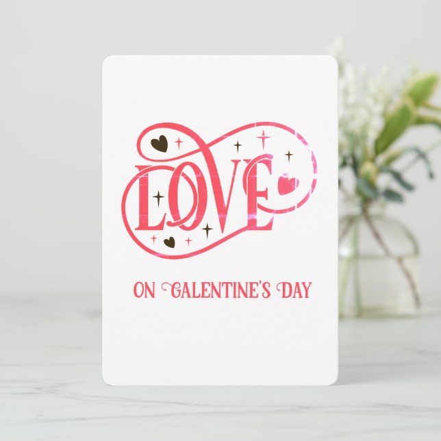LOVE On Galentine's Day Holiday Card (Standing Front)