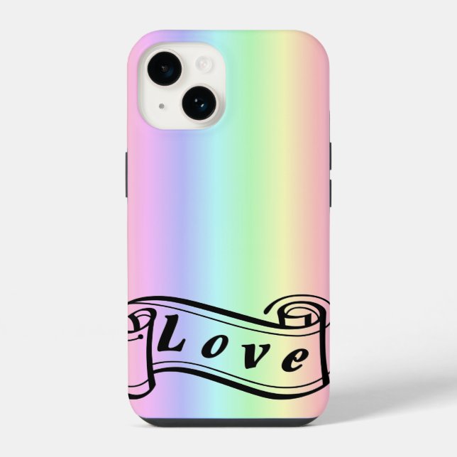 Love on rainbow iphone case (Back)