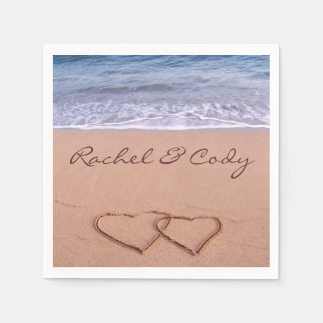 Love on the beach paper napkins (Front)