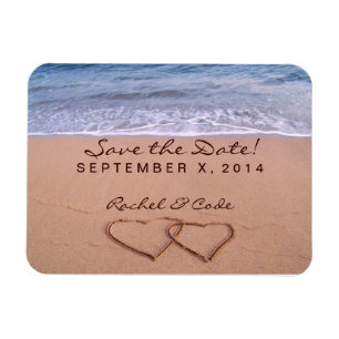 Love on the beach save the date magnet
