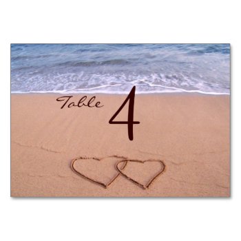 Love On The Beach Table Cards by perfectwedding at Zazzle