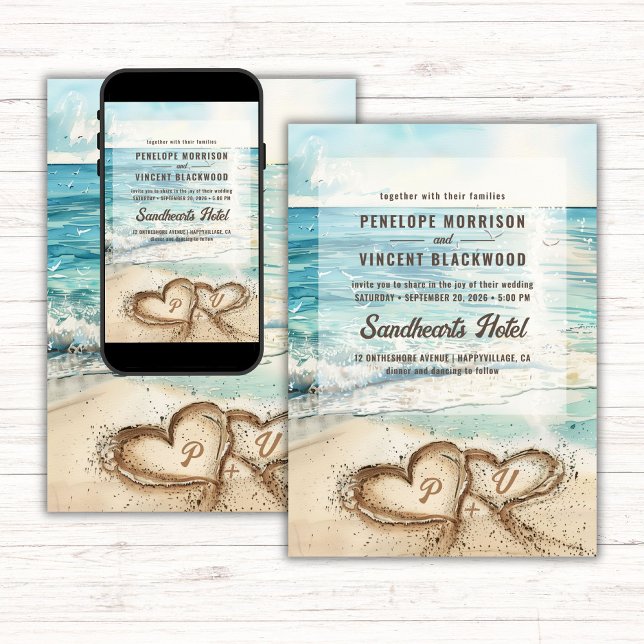 Love on the Beach Wedding Invitation (Creator Uploaded)