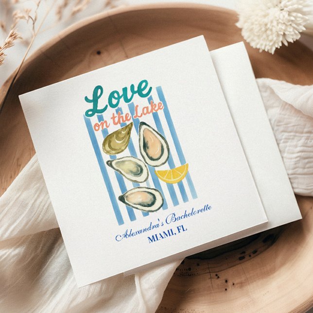 Love on the Lake Bachelorette Getaway Napkins (Creator Uploaded)