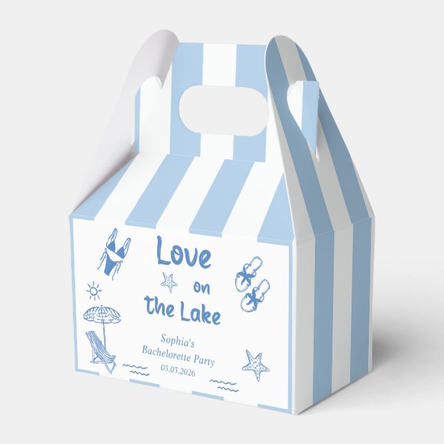 Love On The Lake Bachelorette Party  Favor Boxes (Front Side)