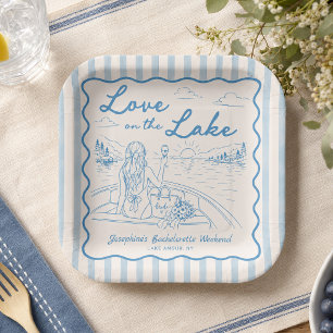 Love on the Lake Bachelorette Weekend Bridal Party Paper Plates