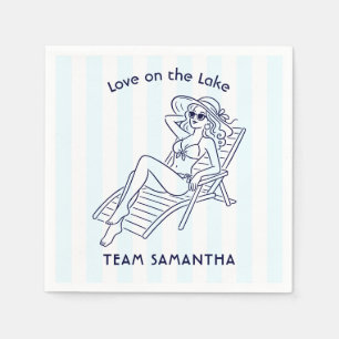 Love on the Lake Preppy Bride Bachelorette Party Napkins