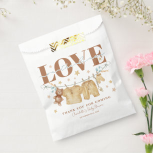 Love on the Line Baby Shower Favor Bag