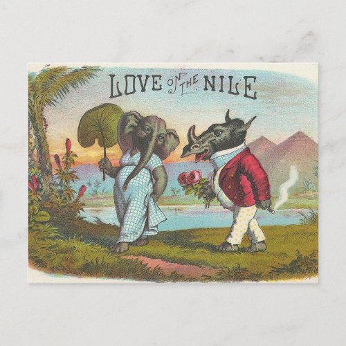 Love On The Nile Vintage Cigar Label Art Postcard