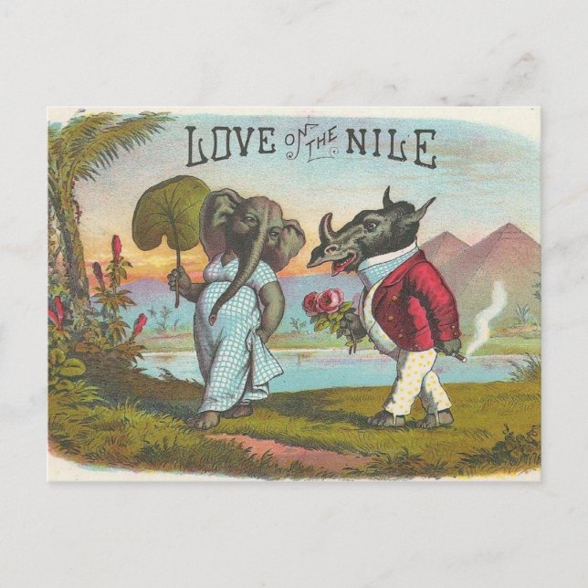 Love On The Nile Vintage Cigar Label Art Postcard (Front)