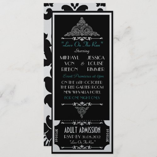 Love On The Run a runaway wedding Invitation