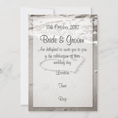 Love on the shore (brown tone) personalised invitations