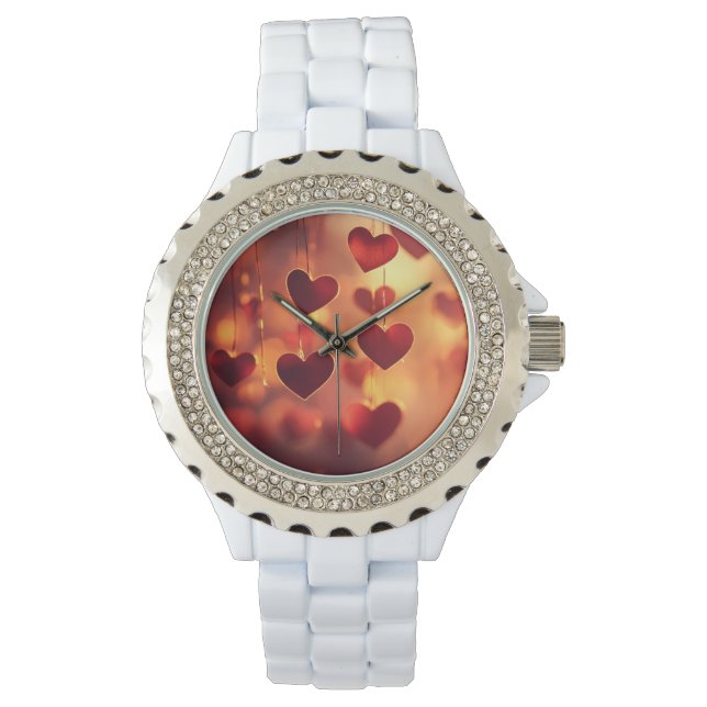 Love on Your Wrist – Hanging Hearts Wrist Watch (Front)