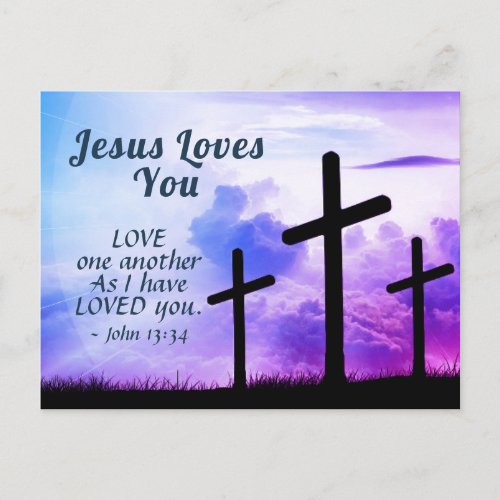 Love One Another As I Have Loved You Bible Easter Postcard