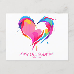 Love One Another Bible Verse John 1334  Holiday Postcard